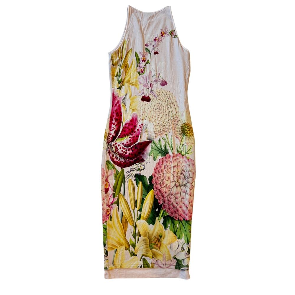 Ted Baker Julee Encyclopedia Floral Midi Dress 2 Pink Botanical Garden Party - Picture 4 of 15
